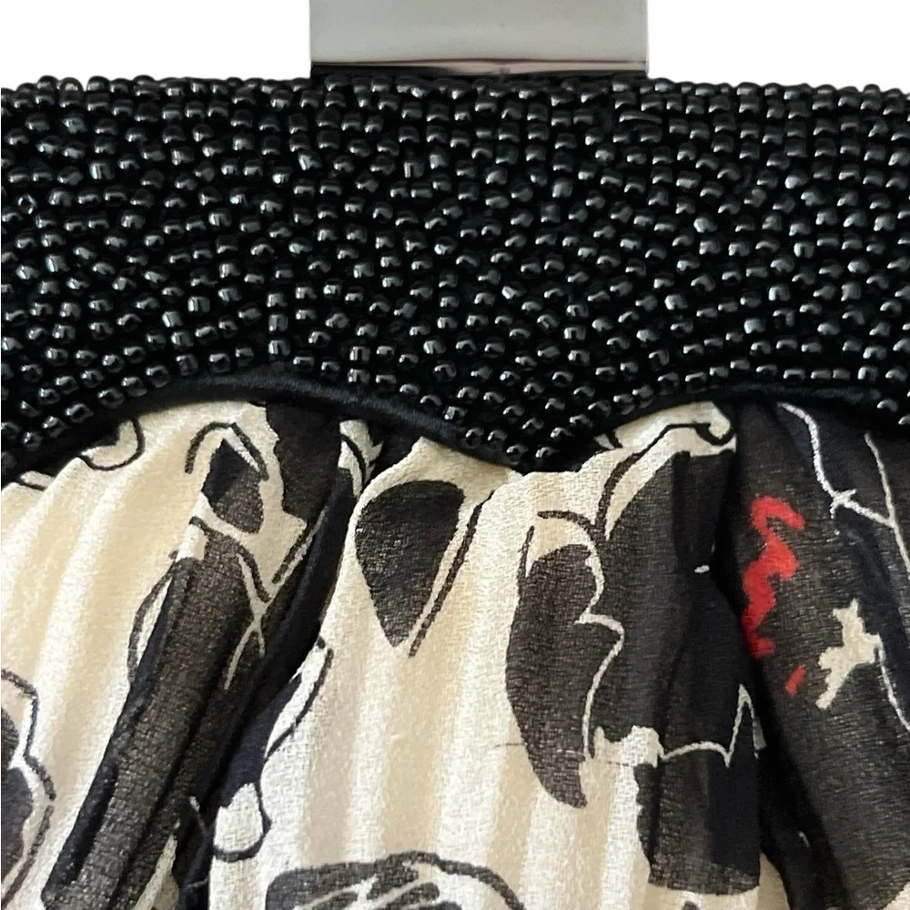 Kate Landry Black and White Floral Clutch/Shoulder Bag